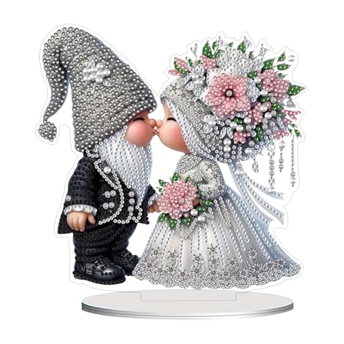 GUAHKUN Diamond Painting Desktop Deko Wichtel Kaffee Ornamente DIY Kunst Set Mit 5D-Strasssteinen Für Zuhause Büro Festtagsdekoration Geschenkidee Erwachsene von GUAHKUN