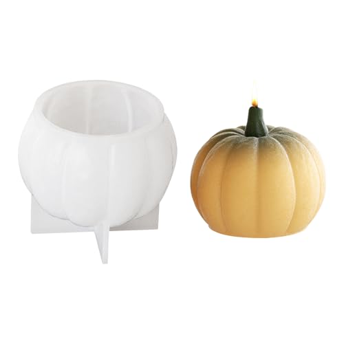 GUAHKUN Halloween Kürbisform Silikon Gießformen 3D Kerzenform Für DIY Kerzen Gips Handwerk Herbstdekoration (A) von GUAHKUN
