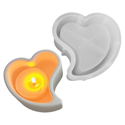 GUAHKUN Herz Silikon Gießform Für Kerzenhalter Teelichter DIY Basteln Mit 3D-Struktur Hitzebeständig Lebensmittelecht - Ideal Für Muttertag Valentinstag Weihnachten Heimdekoration von GUAHKUN