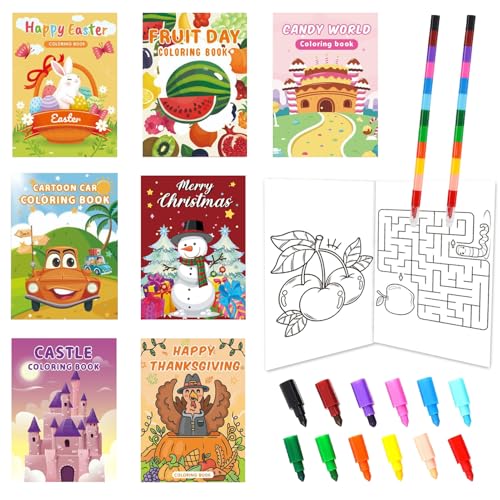 GUAHKUN Malbuch Set 7 Stuck Mitgebsel Kindergeburtstag 12 Farben Stapelbare Malstifte mit Obst Weihnachten Ostern fur Kindergarten Geschenke Party Gastgeschenke GUAHKUN Malbuch Set 7 Stuck Mitgebsel Kindergeburtstag 12 Farben Stapelbare Malstifte mit Obst Weihnachten Ostern fur Kindergarten Geschenke Party Gastgeschenke von GUAHKUN