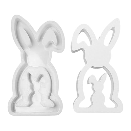 GUAHKUN Osterhase Silikonform Gießformen Kaninchen Form Basteln Kerzenherstellung DIY Ostern Handwerk für Frühlingsbasteln und Kerzenprojekte (A) von GUAHKUN