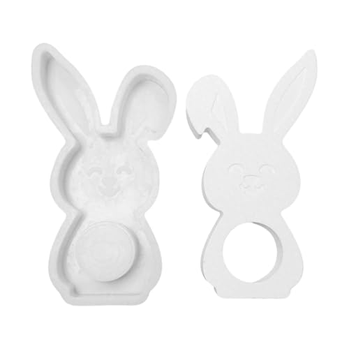 GUAHKUN Osterhase Silikonform Gießformen Kaninchen Form Basteln Kerzenherstellung DIY Ostern Handwerk für Frühlingsbasteln und Kerzenprojekte (B) von GUAHKUN