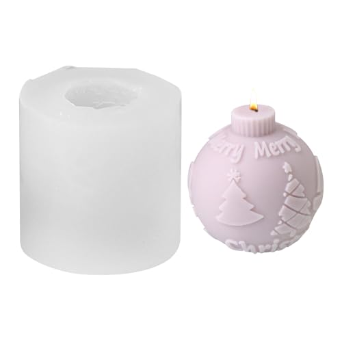 GUAHKUN Silikon Gießform Weihnachtskugel Kerzenform Für Kerzen Seife Gips Basteln Festliche Dekoration (A) von GUAHKUN