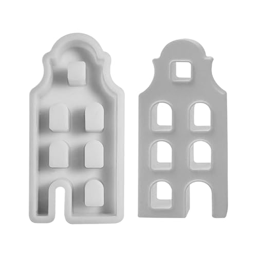 GUAHKUN Silikon Haus Gießformen 4 Größen für Kerzen Seife Gips Epoxidharz Handwerk DIY Geschenke Weihnachtsdekoration (B) von GUAHKUN