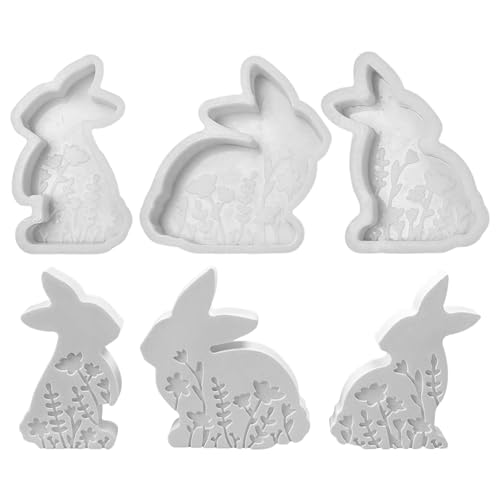 GUAHKUN Silikon Kerzenformen Set 3er Pack - Osterhasen Formen Für Kerzenherstellung Bastelbedarf Dekoration Zu Ostern Weihnachten Und Ganzjährigem Handwerk von GUAHKUN