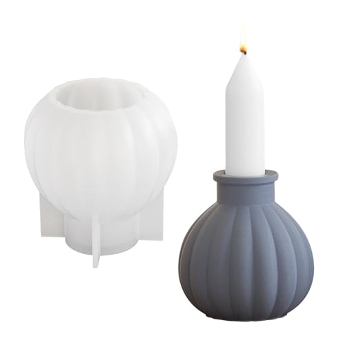GUAHKUN Silikonform Blumenvasen Rund 7,7×7,9cm DIY Kerzenherstellung Gießformen Für Stangenwachs Professionelle Handwerker (B) von GUAHKUN