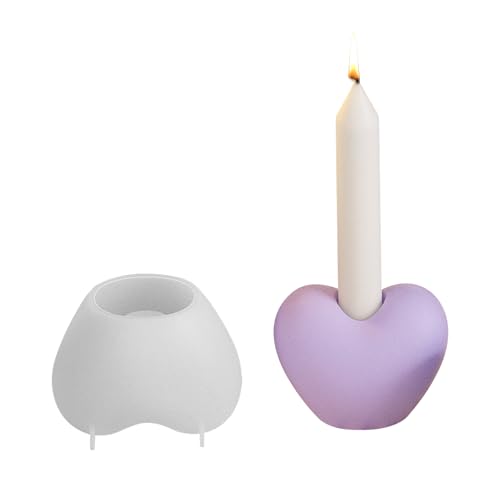 GUAHKUN Silikonform Kerzenhalter Herz Gießform DIY Harz Epoxid Kerzenständer Für Basteln Kerzenherstellung Handmade Crafting Geschenkideen von GUAHKUN