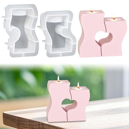 GUAHKUN Silikonform Kerzenhalter Herz Gießform Ostern DIY Dekoration Für Teelichter Epoxidharz Beton von GUAHKUN