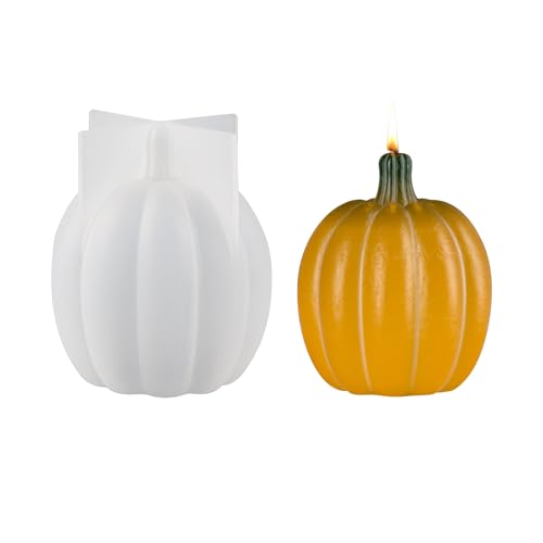 GUAHKUN Silikonform Kürbis 3D Gießformen Für Kerzen Gips Basteln Halloween Dekoration Handwerk von GUAHKUN