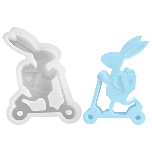 GUAHKUN Silikonformen Gießformen Hase, Osterhase Silikonform, Silikonform für Gips, Hase Seifenform, Gießformen Silikon Ostern, 3D Hase Kerzen Silikonformen, Epoxidharz Formen Dekoration (L) von GUAHKUN