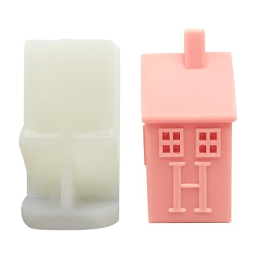 GUAHKUN Silikonformen Gießformen Haus Transparent Weiß Kerzenformen Gipsformen Für DIY Kerzen Seife Handwerk Handmade Crafting (C) von GUAHKUN