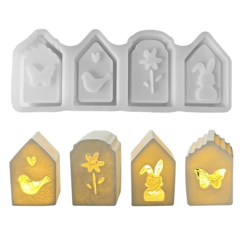 GUAHKUN Silikonformen Gießformen Ostern DIY Dekoration Für Kerzen Seifen Epoxidharz Frühlingsdekoration Handwerk Haus Ornament von GUAHKUN
