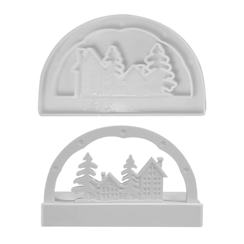 GUAHKUN Silikonformen Häuser Mit Fenstern Rund Gießformen Für Kerzen Seife DIY Gipsbeton Beton Dekorationen Handwerk Silikon Backformen (A) von GUAHKUN