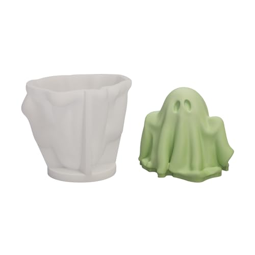 GUAHKUN Silikonformen Halloween Geisterformen Gießformen Epoxidharz DIY Handwerk Für Kerzenherstellung Und Resin Kunsthandwerk Mit 2 Größen (9.3×7.3cm & 9.6×7.9cm) (A) von GUAHKUN