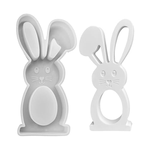 GUAHKUN Silikonformen Osterhase Gießform für Schokolade Kerzen und Gips | Hitzebeständige Backform 230°C | 21×9.5×2.1 cm Ostern Bastelbedarf DIY Handwerk (A) von GUAHKUN