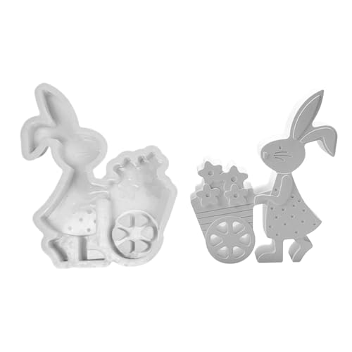 GUAHKUN Silikonformen Ostern Hase 12.8x12x2.1cm Flexible Backformen Leicht Entformen Kerzenherstellung DIY Basteln Geschenke Für Seifen Epoxidharz (A) von GUAHKUN