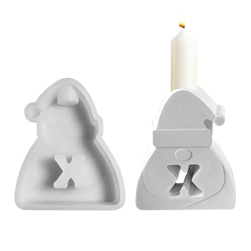 GUAHKUN Silikonformen Santa Kerzenständer Weihnachtsmann Schablone für Kerzenherstellung DIY Handwerk Geschenk 12x9.9x3.2cm Hitzebeständige Gießform aus Premium-Silikon (D) von GUAHKUN