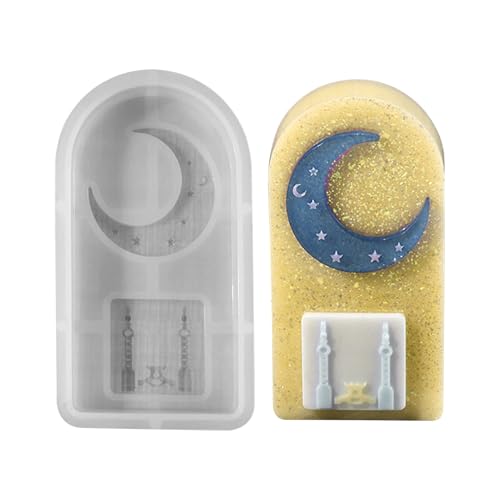 GUAHKUN Stern-Mond-Schloss Silikon Gießform Für Kerzen Gips Epoxidharz DIY Basteln Ramadan Dekoration Handwerk Bastelprojekte Tischdekoration von GUAHKUN