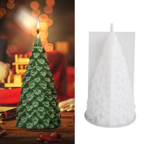 GUAHKUN Weihnachtsbaum Silikonform Gießformen Kerzenherstellung Handwerk Dekoration Geschenk Basteln 3 Kerzengrößen Hitzebeständig (A) von GUAHKUN