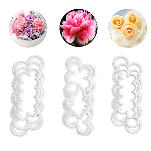 9 Stück 3 Größen Rosen Nelken Pfingstrosen Form 3D Blütenblatt Ausstecher Kuchen Dekorieren DIY Backzubehör Form Fondant Rose Dekorieren für Kuchen Dekorieren Zubehör Werkzeuge von GUANGJIA
