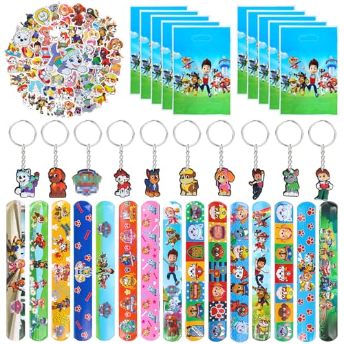 GUBOOM Mitgebsel Kindergeburtstag, 85 Stück Patrol Party Mitgebsel Set, 10Pcs Geschenktüten, 10pcs Patrol Schlüsselanhänger, 15 Schnapparmband, 50Pcs Patrol Aufkleber, Party Dekoration für Kinder GUBOOM Mitgebsel Kindergeburtstag, 85 Stück Patrol Party Mitgebsel Set, 10Pcs Geschenktüten, 10pcs Patrol Schlüsselanhänger, 15 Schnapparmband, 50Pcs Patrol Aufkleber, Party Dekoration für Kinder von GUBOOM