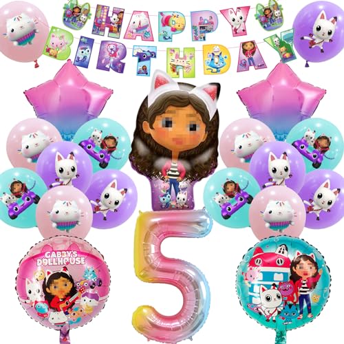 Gabby Birthday Decoration, Gabbys Party Decoration 5 Years, Dollhouse Balloons Birthday Decoration, Gabbys Foil Balloons, Latex Balloons, Happy Birthday Banner, Children's Birthday Decoration Gabby Birthday Decoration, Gabbys Party Decoration 5 Years, Dollhouse Balloons Birthday Decoration, Gabbys Foil Balloons, Latex Balloons, Happy Birthday Banner, Children's Birthday Decoration von GUBOOM