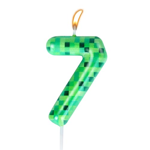 Pixel Geburtstagskerzen Kerze, Geburtstagskerzen Zahlen 7, Grün Pixel Kerzen Geburtstag, TNT Kuchendekoration, Cartoon Gaming Tortendeko, für Geburtstag Abschlussfeier Hochzeit Partyzubehör (Nummer 7) Pixel Geburtstagskerzen Kerze, Geburtstagskerzen Zahlen 7, Grün Pixel Kerzen Geburtstag, TNT Kuchendekoration, Cartoon Gaming Tortendeko, für Geburtstag Abschlussfeier Hochzeit Partyzubehör (Nummer 7) von GUBOOM