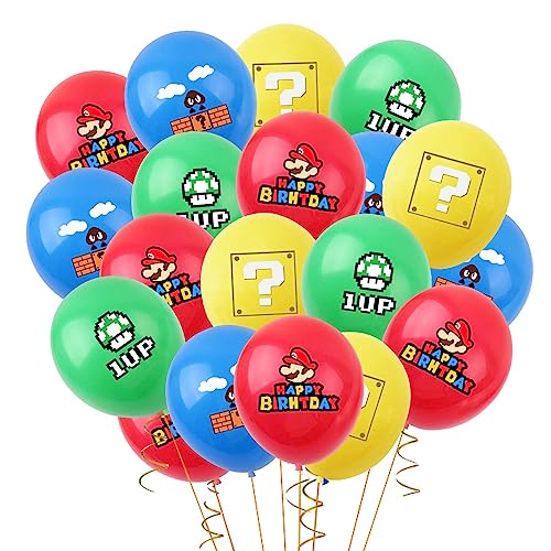 Super Mario Luftballons, 30 Stück Super Mario Latex Luftballons, Mario Party Geburtstags Luftballons, Mario Latex Ballons, Mario Bros Ballons (Mari) von GUBOOM