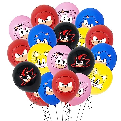 Sonic Luftballons, 30 Stück Sonic Latex Luftballons, Sonic Geburtstag Deko Luftballons, Sonic Ballons von GUBOOM