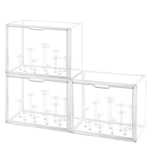 GUDEMAY Transparente stapelbare Aufbewahrungsboxen mit Magnetverschluss, staubdichte Acryl Vitrine mit Zylinder Ständer Schaukasten für Lego Miniaturen, Blind Box Action Figuren, Sammlerstück -3er Set GUDEMAY Transparente stapelbare Aufbewahrungsboxen mit Magnetverschluss, staubdichte Acryl Vitrine mit Zylinder Ständer Schaukasten für Lego Miniaturen, Blind Box Action Figuren, Sammlerstück -3er Set von GUDEMAY