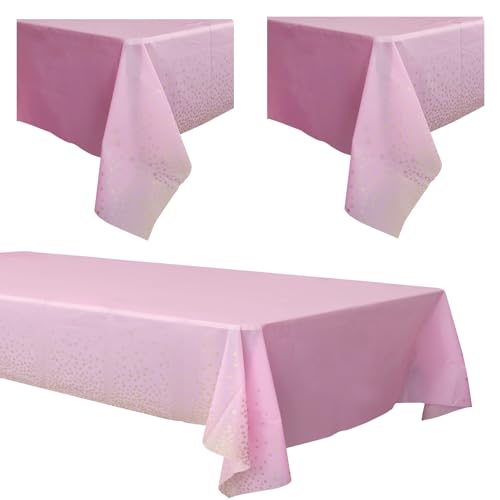 2 Stück Einweg-Tischdecke mit Rosa und Goldfarbenen Punkten,Rosa Tischdecke, Kunststoff Tischdecke,Wasserdicht Rechteckige Tischdecke für Geburtstag, Babyparty, Hochzeit, Picknick, Party-Dekoration 2 Stück Einweg-Tischdecke mit Rosa und Goldfarbenen Punkten,Rosa Tischdecke, Kunststoff Tischdecke,Wasserdicht Rechteckige Tischdecke für Geburtstag, Babyparty, Hochzeit, Picknick, Party-Dekoration von GUDQVOZIHG