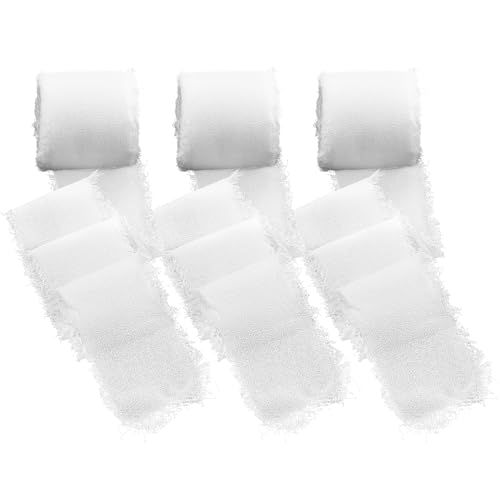 3 Rollen Weiß Chiffonband 3,8cm x 6m Geschenkband Weiss Schleifenband Hochzeit Festival Bänder Dekoband für Geschenkverpackungen, Hochzeitsstrauß Blumenstrauß, Hochzeitseinladung, DIY Handwerk 3 Rollen Weiß Chiffonband 3,8cm x 6m Geschenkband Weiss Schleifenband Hochzeit Festival Bänder Dekoband für Geschenkverpackungen, Hochzeitsstrauß Blumenstrauß, Hochzeitseinladung, DIY Handwerk von GUDQVOZIHG