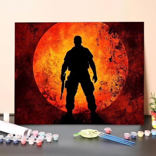 Malen Nach Zahlen Erwachsene Anlage, Malen Nach Zahlen Männlicher gott, Paint by Numbers Basteln Erwachsene Mit 3 - Pinseln und Acrylfarbe Knitterfreie Leinwand Kit - 20 x 30 cm (Ohne Rahmen) 4Z-L von GUERUUIE