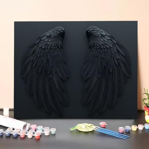 Malen Nach Zahlen Erwachsene Flügel, DIY Handgemalt Ölgemälde Leinwand für Anfänger, Malen Nach Zahlen Abstrakt Bastelset Erwachsene, Paint by Numbers für Heimdekoration 30x40cm (Ohne Rahmen) O5-K von GUERUUIE