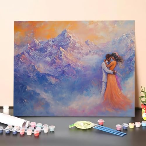 Malen Nach Zahlen Erwachsene Paar, DIY Handgemalt Ölgemälde Leinwand für Anfänger, Malen Nach Zahlen Berg Bastelset Erwachsene, Paint by Numbers für Heimdekoration, Geschenk 50x70cm (Ohne Rahmen) 1A-K Malen Nach Zahlen Erwachsene Paar, DIY Handgemalt Ölgemälde Leinwand für Anfänger, Malen Nach Zahlen Berg Bastelset Erwachsene, Paint by Numbers für Heimdekoration, Geschenk 50x70cm (Ohne Rahmen) 1A-K von GUERUUIE
