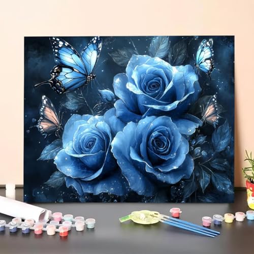 Malen Nach Zahlen Erwachsene Schmetterling, Malen Nach Zahlen Blume, Paint by Numbers Basteln Erwachsene Mit 3 - Pinseln und Acrylfarbe Knitterfreie Leinwand Kit für Heimdekoration - 20 x 30 cm 35-E Malen Nach Zahlen Erwachsene Schmetterling, Malen Nach Zahlen Blume, Paint by Numbers Basteln Erwachsene Mit 3 - Pinseln und Acrylfarbe Knitterfreie Leinwand Kit für Heimdekoration - 20 x 30 cm 35-E von GUERUUIE