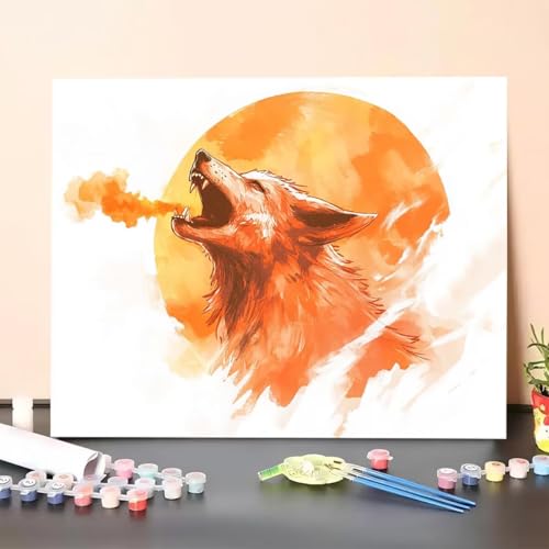 Malen Nach Zahlen Erwachsene Tier, Malen Nach Zahlen Abstrakt, Paint by Numbers Basteln Erwachsene Mit 3 - Pinseln und Acrylfarbe Leinwand Kit für Wand Heimdekoration - 35 x 45 cm (Ohne Rahmen) YV-5 von GUERUUIE
