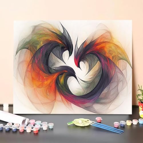 Malen Nach Zahlen Erwachsene Traum, Malen Nach Zahlen Abstrakt, Paint by Numbers Basteln Erwachsene Mit 3 - Pinseln und Acrylfarbe Leinwand Kit für Heimdekoration - 40 x 55 cm (Ohne Rahmen) 27-C von GUERUUIE