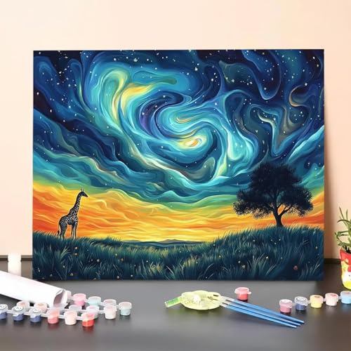 Malen Nach Zahlen Erwachsene Traum, Malen Nach Zahlen Baum, Paint by Numbers Basteln Erwachsene Mit 3 - Pinseln und Acrylfarbe Leinwand Kit für Heimdekoration, Geschenk 100 x 135 cm (Ohne Rahmen) Y2-T von GUERUUIE