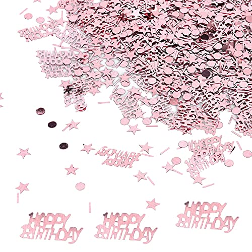 GUGUGO Happy Birthday Konfetti Rosegold, Konfetti Geburtstag, Etwa 500 Stück, Tischdeko Geburtstag, Streudeko Geburtstag, Geburtstag Tischdeko, Happy Birthday Deko für Geburtstagsfeier, Geschenk von GUGUGO