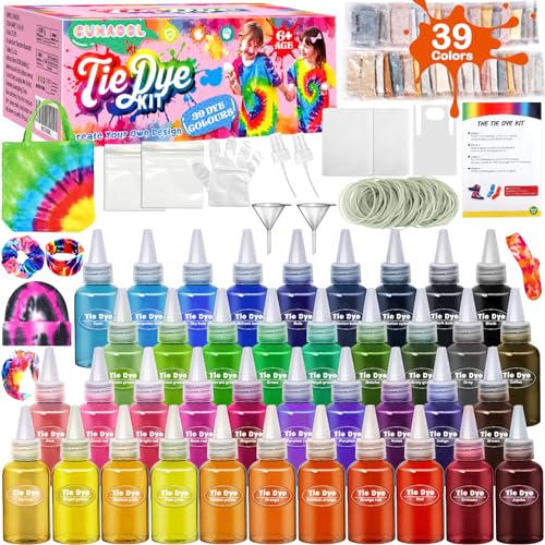 GUHAOOL Batikfarben Set für Kinder,39 Farben Tie Dye Kit Kreative Bastelspiele,Batik-Kit zum Färben von Stoff und Kleidung mit Gummibänder,Handschuhe,DIY Alles-in-Einem Batik-Set für Kinder Erwachsene GUHAOOL Batikfarben Set für Kinder,39 Farben Tie Dye Kit Kreative Bastelspiele,Batik-Kit zum Färben von Stoff und Kleidung mit Gummibänder,Handschuhe,DIY Alles-in-Einem Batik-Set für Kinder Erwachsene von GUHAOOL