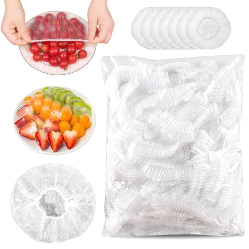 300 Stück Frischhaltefolie Mit Gummizug Abdeckhauben Für Lebensmittel Frischhaltefolie Mit Gummizug Wiederverwendbar Für Lebensmittelaufbewahrung/Obstkonservierung/Duschhauben von GUIANLOU