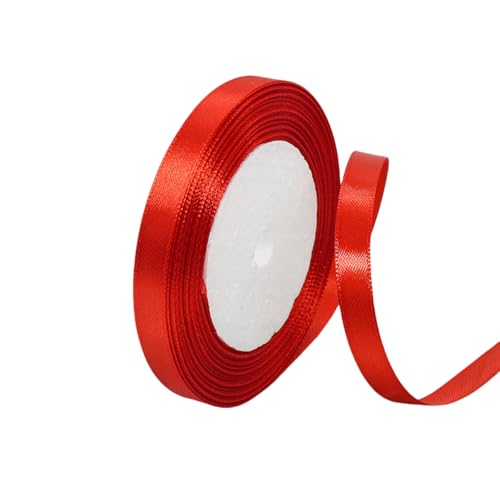 Rotes Satinband, 10 mm, 22 m, Stoff-Haarschnur, Band für Handwerk, Blumensträuße, Geschenkverpackungen, Hochzeit, Schleifenherstellung und Valentinstagsdekoration Rotes Satinband, 10 mm, 22 m, Stoff-Haarschnur, Band für Handwerk, Blumensträuße, Geschenkverpackungen, Hochzeit, Schleifenherstellung und Valentinstagsdekoration von GUIASIPULE