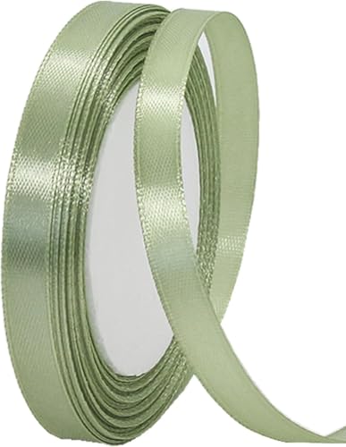 Satinband, 10 mm, Salbeigrün, 22 m, Stoff-Haarschnur für Handwerk, Blumensträuße, Geschenkverpackungen, Hochzeit, Schleifenherstellung und Valentinstagsdekoration Satinband, 10 mm, Salbeigrün, 22 m, Stoff-Haarschnur für Handwerk, Blumensträuße, Geschenkverpackungen, Hochzeit, Schleifenherstellung und Valentinstagsdekoration von GUIASIPULE