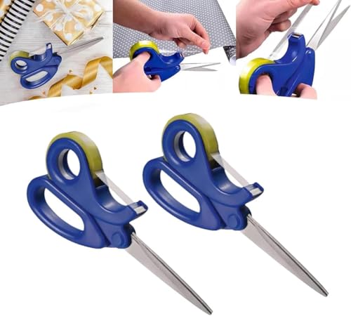 Klebebandabroller, scharfe 2-in-1-Schere mit Klebebandabroller, Schere und integriertem transparentem Klebeband, Desktop-Klebebandabroller für Geschenkverpackungen von GUIBEIZU