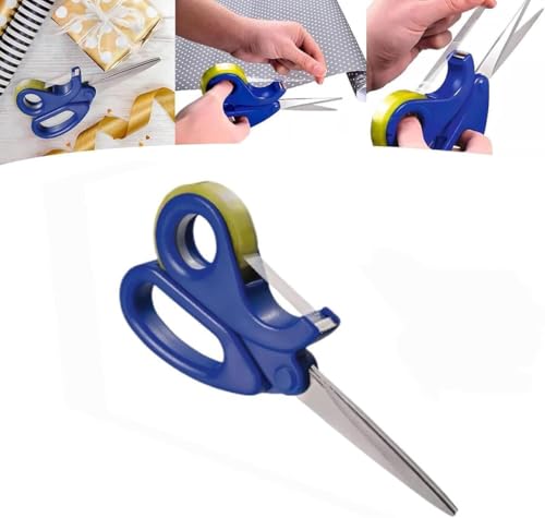 Klebebandabroller, scharfe 2-in-1-Schere mit Klebebandabroller, Schere und integriertem transparentem Klebeband, Desktop-Klebebandabroller für Geschenkverpackungen von GUIBEIZU
