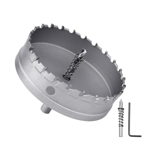 Metall-Stahl-Lochsäge mit 2 Bohrern, Lochschneider für dickes Metall, Edelstahl, Eisen und Holz, 159 mm, 159 mm Metall-Stahl-Lochsäge mit 2 Bohrern, Lochschneider für dickes Metall, Edelstahl, Eisen und Holz, 159 mm, 159 mm von GUICGOC