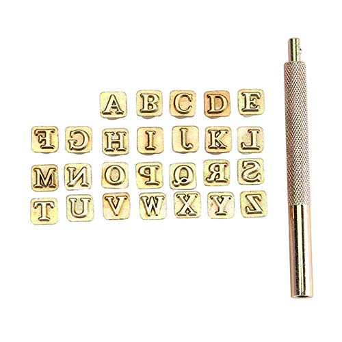 GUIJIALY 26 StüCke Alphabet Stempel Set für Stempel Werkzeuge 26 Englische Buchstaben Metall Stempel Set von GUIJIALY