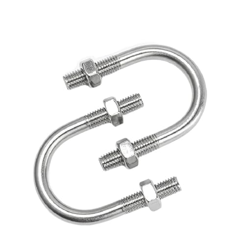 GUIPENG 304 Edelstahl Klemme U Bolzen U Schraube Mit Muttern Hoop Pferd 1Set M6 M8(M6x27mm-(2 set)) von GUIPENG