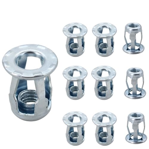 GUIPENG Blütenblattförmige Metallmutter, Dehnschraube, M4, M5, M6, M8, Klinkenmuttern, Klinkenmutter, Nummernschildbefestigung, Klemme, Sicherungsnietmutter, Nietmutter(Nut (10Pcs) Zinc,M8x21) von GUIPENG